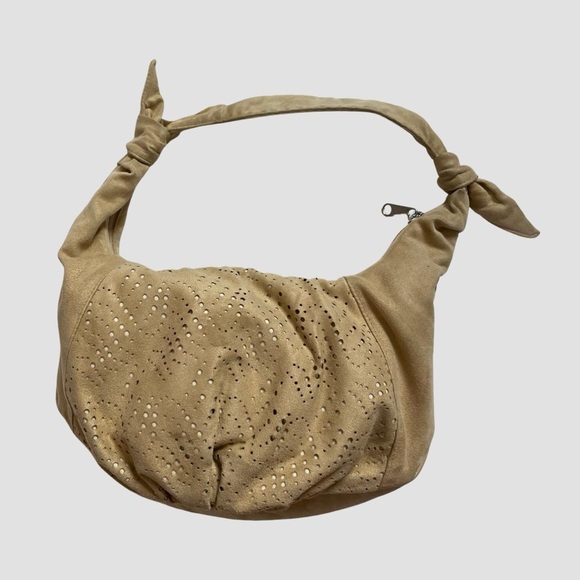 VIA DEMIZON. MICROSUEDE HOBO BAG 🇯🇵 MADE IN JAPAN - Picture 2 of 7